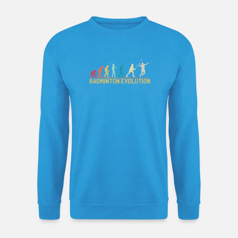 Badminton Evolution Zeitleiste Design - Unisex Pullover - Meeresblau
