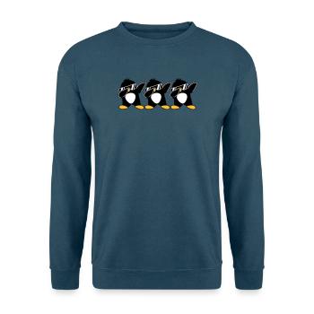 Dab Équipe Pingouin - Sweat-shirt Unisexe - bleu mer - Devant - Alina (178cm) & Michal (187cm)