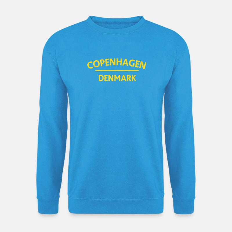 Kopenhagen – Dänemark Textdesign - Unisex Pullover - Meeresblau
