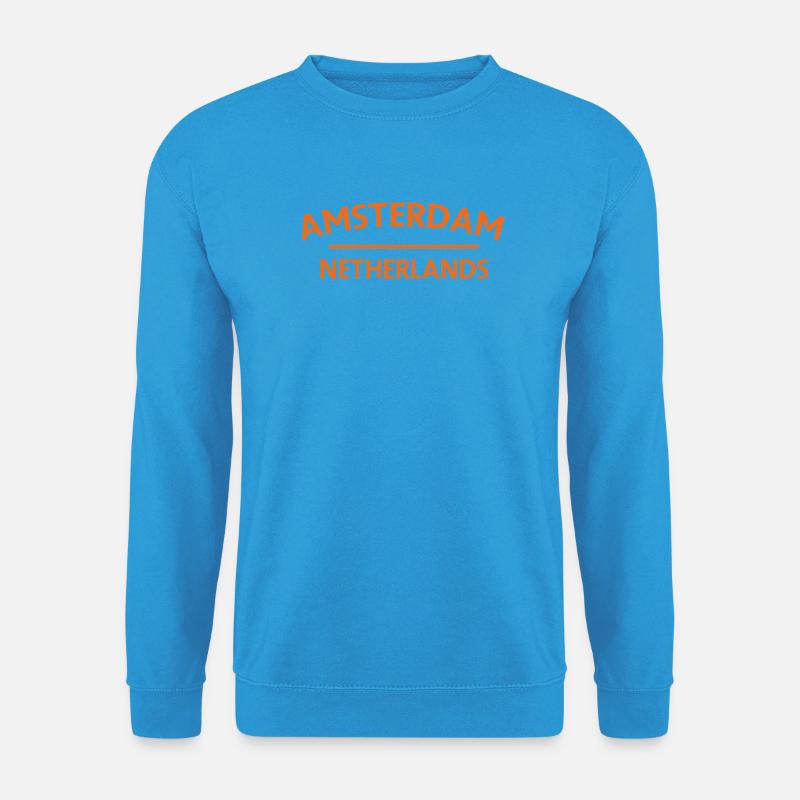 Amsterdam – Niederländisches Textdesign - Unisex Pullover - Meeresblau