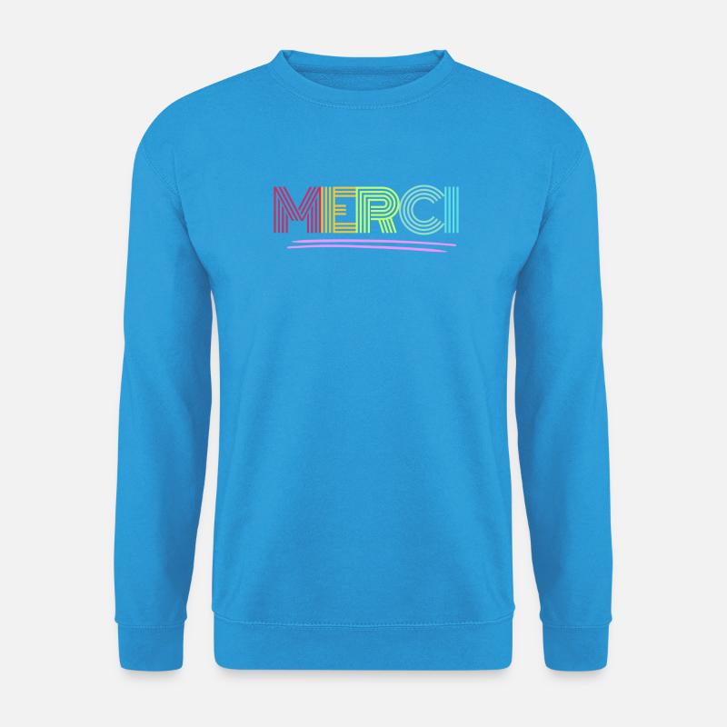 MERCI - Dankeschön - Regenbogen - Danke - Unisex Pullover - Meeresblau