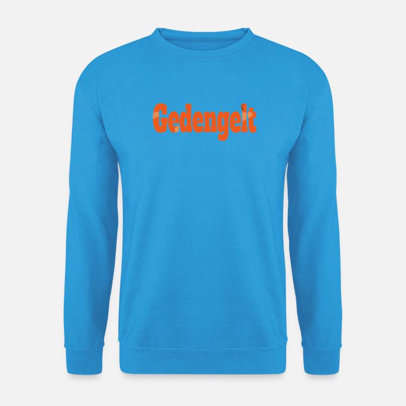 gedengelt text in orange Muster  - Unisex Pullover - Meeresblau
