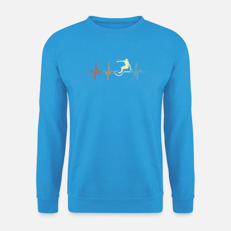 Surfer Mädchen Retro Herzklopfen - Unisex Pullover - Meeresblau