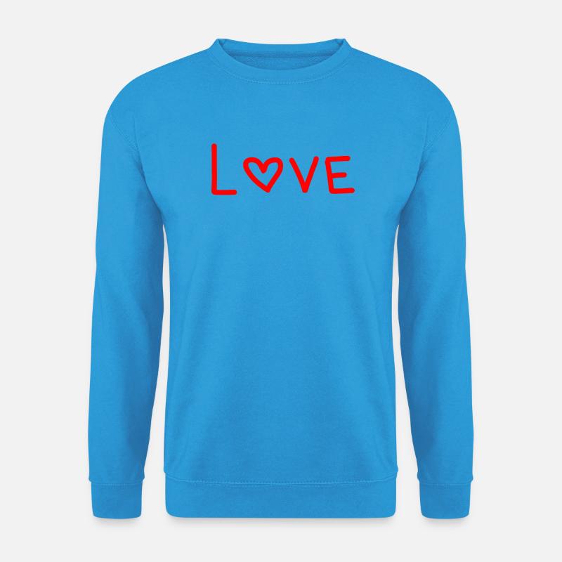 Rot gestreiftes Herz-Liebes-Design - Unisex Pullover - Meeresblau