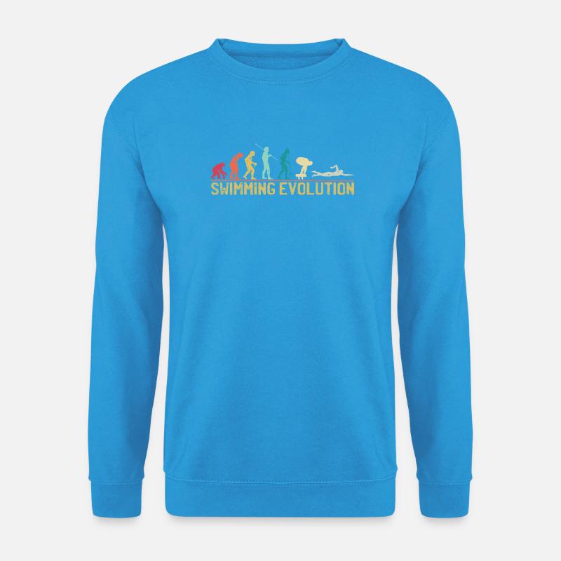 Illustration de l'évolution de la natation - Sweat-shirt Unisexe - bleu mer