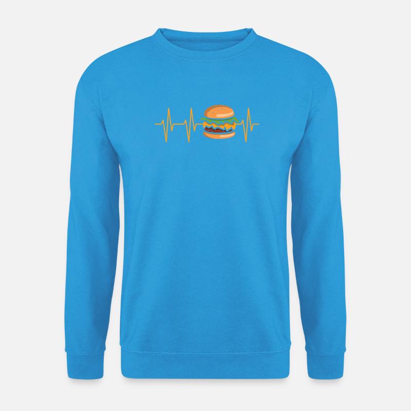 Burger Herzschlag Comic - Unisex Pullover - Meeresblau