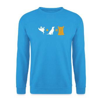 Funny Halloween Dog Ghost - Halloween Dog - Unisex Pullover - Meeresblau - Vorne - Alina (178cm) & Michal (187cm)