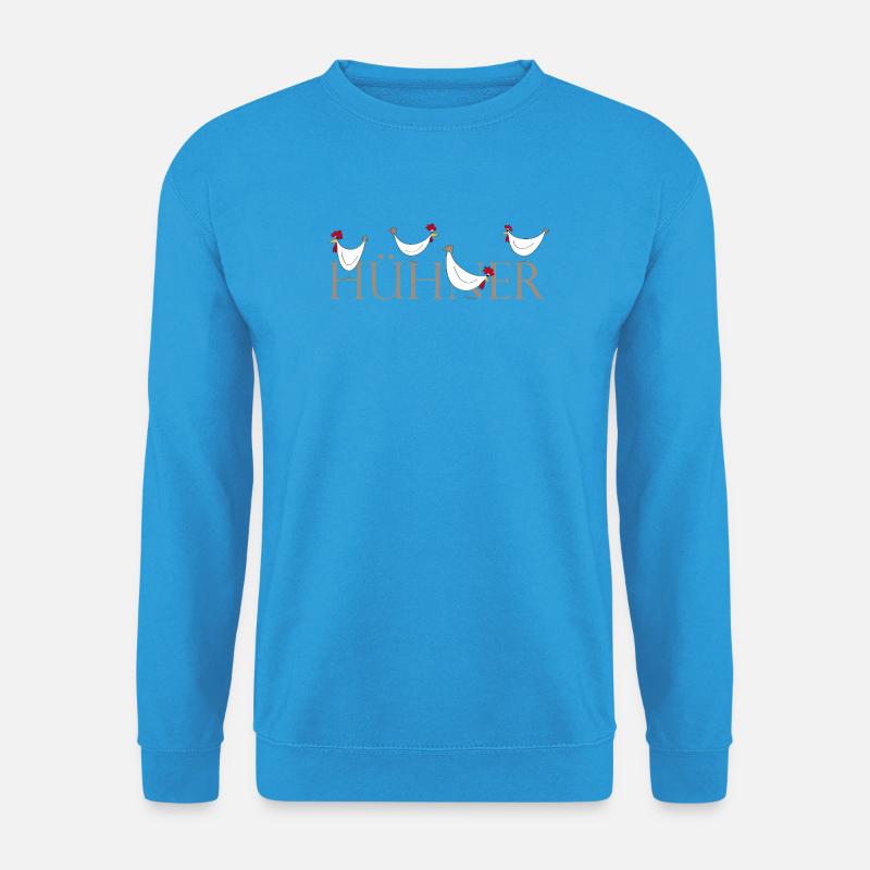 Lustige Hühner-Illustration auf Keramik - Unisex Pullover - Meeresblau