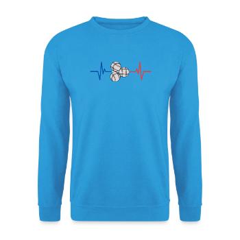 Pétanque Battement de Coeur Frankreich - Unisex Pullover - Meeresblau - Vorne - Alina (178cm) & Michal (187cm)