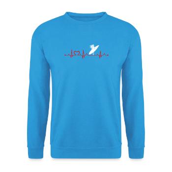 Surfing Girl Heartbeat EKG Beach Lover Girl - Unisex Sweatshirt - sea blue - Front - Alina (178cm) & Michal (187cm)