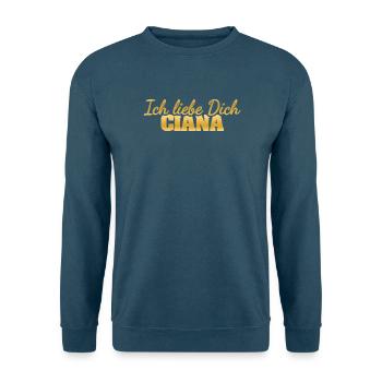 Cadeau pour Ciana - Sweat-shirt Unisexe - bleu mer - Devant - Alina (178cm) & Michal (187cm)