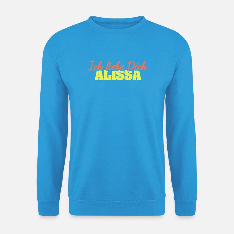 Ich liebe Dich ALISSA Retro-Print - Unisex Pullover - Meeresblau