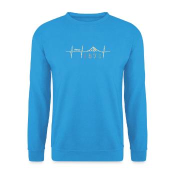 Street Rétro 50 Ans Cinquantaine Cadeau 1976 - Sweat-shirt Unisexe - bleu mer - Devant - Alina (178cm) & Michal (187cm)