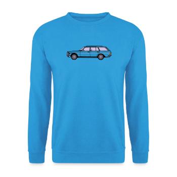 MB W123 T Model Kombi ...(25) - Unisex Pullover - Meeresblau - Vorne - Alina (178cm) & Michal (187cm)