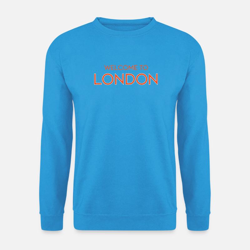 Londoner Willkommens-Neon-Schild - Unisex Pullover - Meeresblau