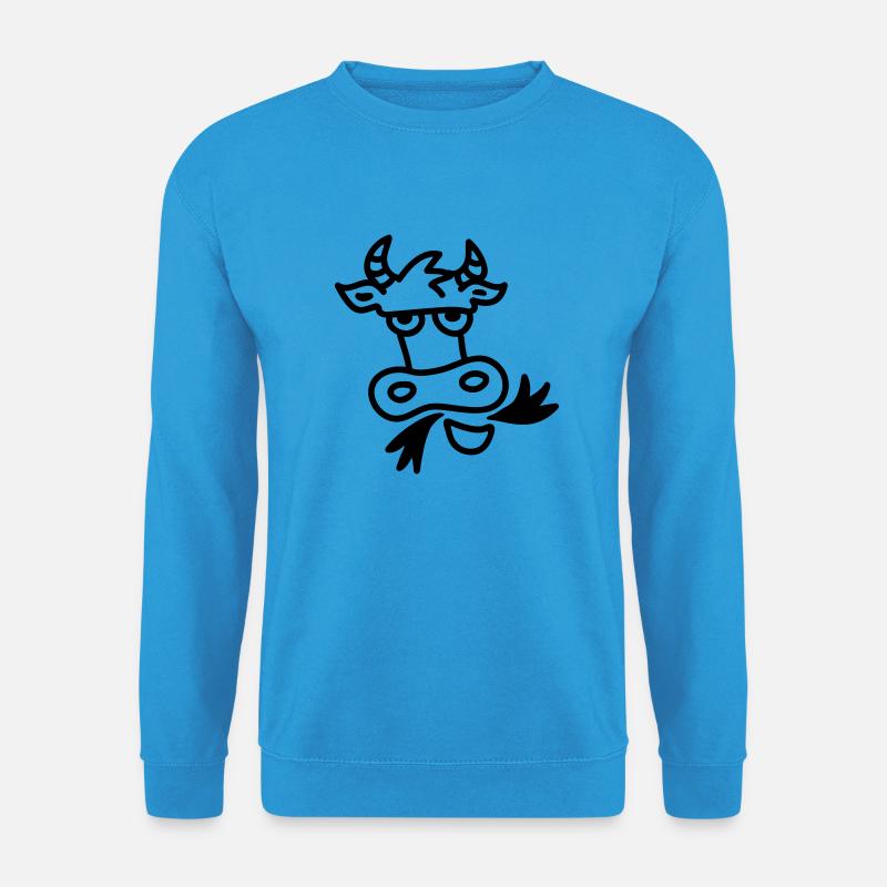 kauende Kuh - line - Unisex Pullover - Meeresblau