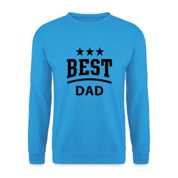 BEST DAD 3 Star - Unisex Pullover - Meeresblau - Vorne - Alina (178cm) & Michal (187cm)