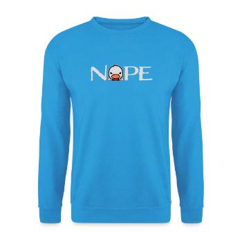 Gans Nope Mittelfinger Böse Beleidigung Ente Frech - Unisex Pullover - Meeresblau - Vorne - Alina (178cm) & Michal (187cm)