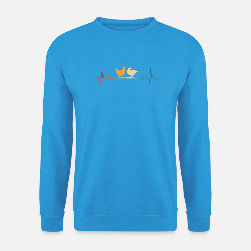 Chicken Retro Heartbeat Chickens - Unisex Pullover - Meeresblau