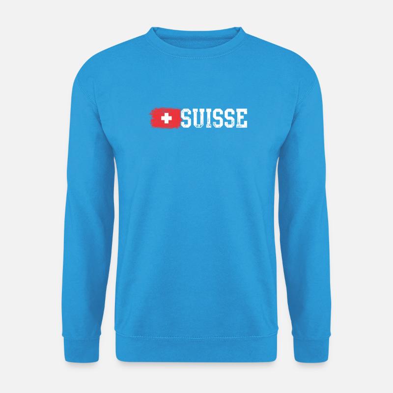 Schweizer Flagge Fettes Suisse-Emblem - Unisex Pullover - Meeresblau