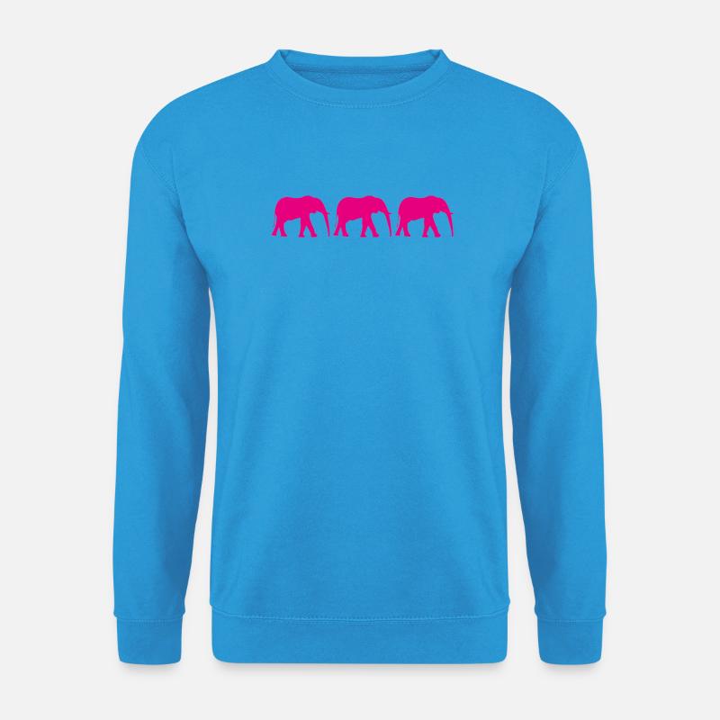 Pink elephants in a repeating pattern - Unisex Sweatshirt - sea blue