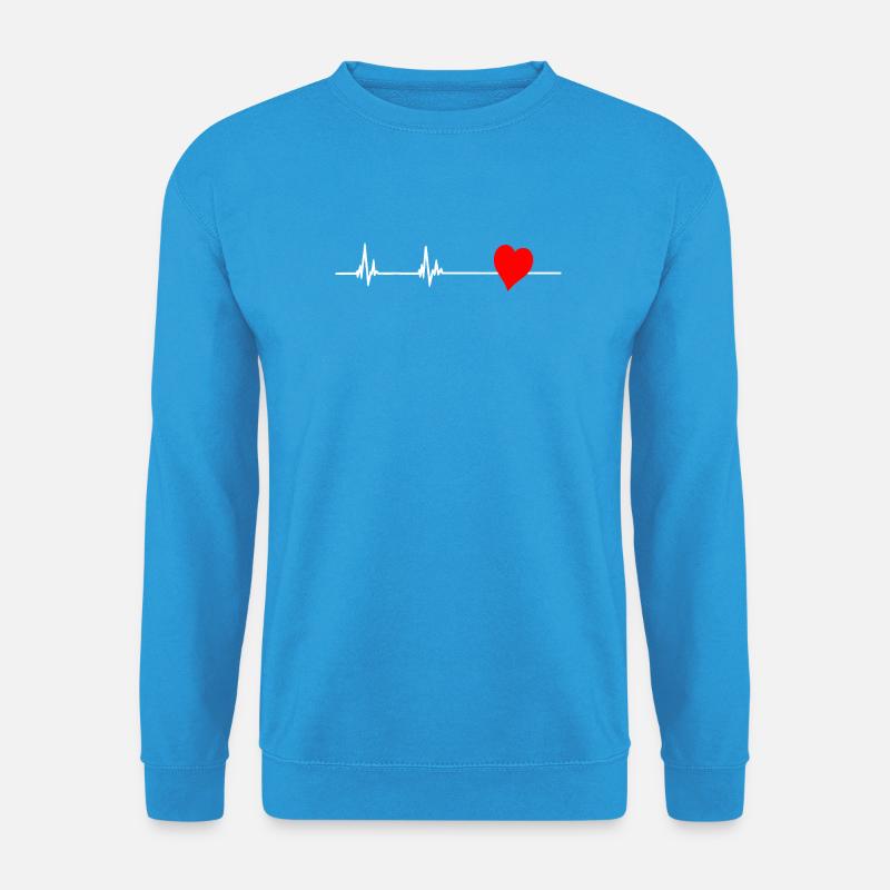 Herzschlag-Liebesdesign - Unisex Pullover - Meeresblau