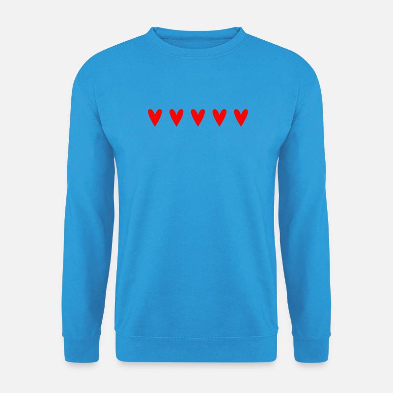 Leidenschaftliche rote Herzen in einzigartigem Muster - Unisex Pullover - Meeresblau