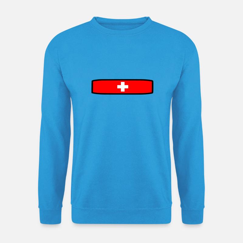 Schweizer Flagge - Unisex Pullover - Meeresblau