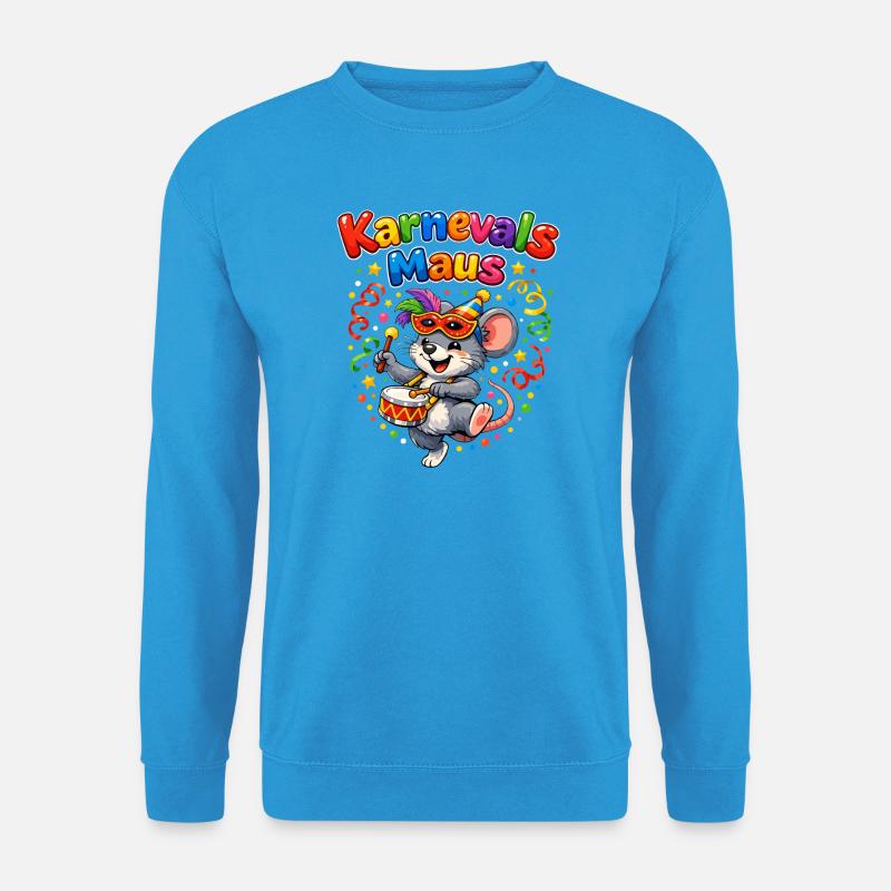 Karnevalsmaus Süßes Faschings-Motiv Geschenkidee - Unisex Pullover - Meeresblau