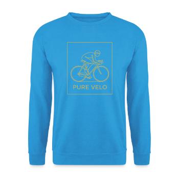 Pure Velo Gold Line Radfahrer - Unisex Pullover - Meeresblau - Vorne - Alina (178cm) & Michal (187cm)