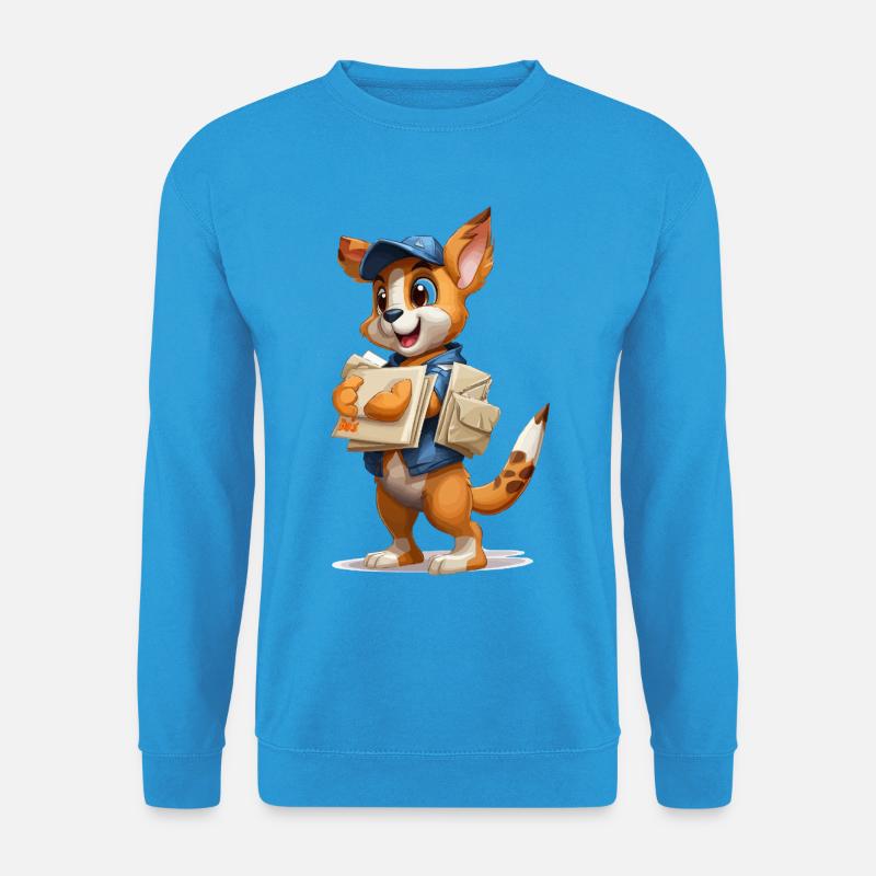Postbote-Welpe mit Briefen - Unisex Pullover - Meeresblau