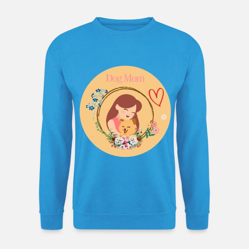 Hundemama im Blumenkranz - Unisex Pullover - Meeresblau