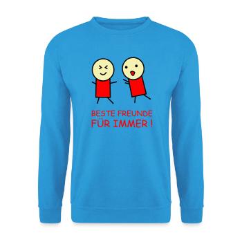 Beste Freunde Für Immer Duo - Unisex Pullover - Meeresblau - Vorne - Alina (178cm) & Michal (187cm)