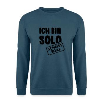 Je suis en solo - merde - Sweat-shirt Unisexe - bleu mer - Devant - Alina (178cm) & Michal (187cm)