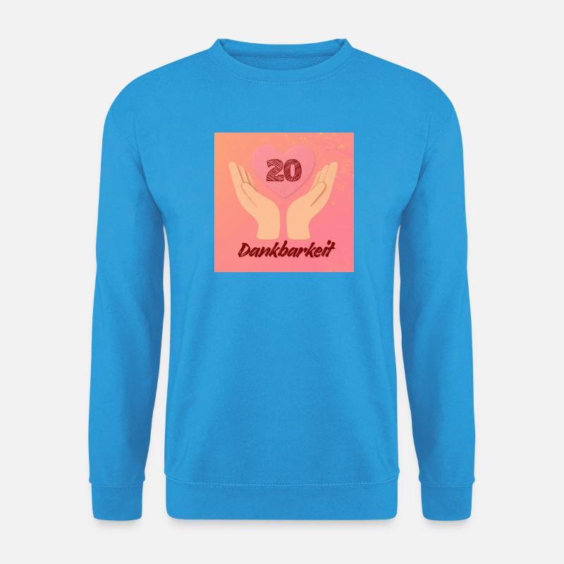 Zwanzig Jahre Dankbarkeit Herz - Unisex Pullover - Meeresblau