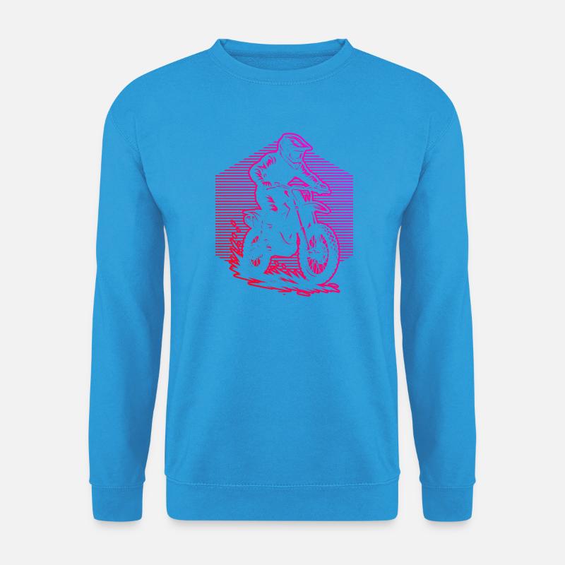 Modernes Motocross Artwork - Unisex Pullover - Meeresblau