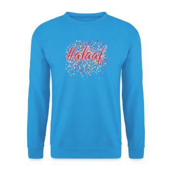 Karneval Fasching Kostüm Köln Weiberfastnacht - Unisex Pullover - Meeresblau - Vorne - Alina (178cm) & Michal (187cm)