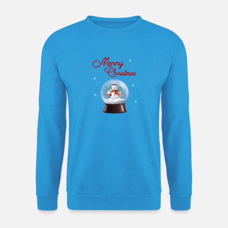 Schneekugel Schneemann Winterzauber - Unisex Pullover - Meeresblau
