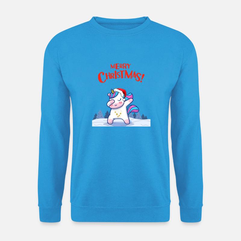 Weihnachtsuni mit Santa-Hut - Unisex Pullover - Meeresblau