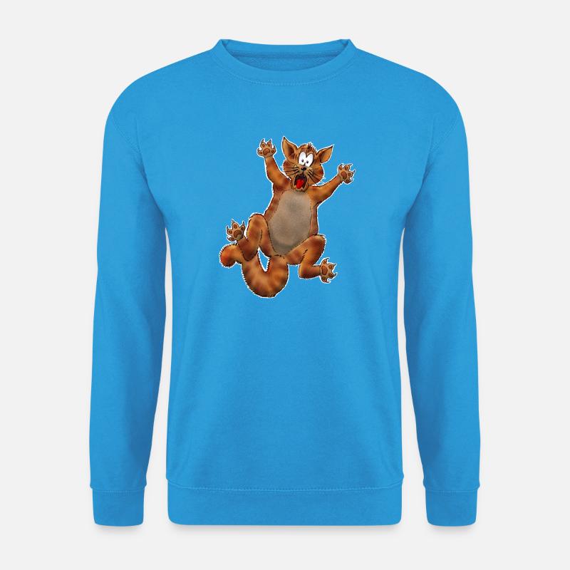 Crazy Cat - Unisex Pullover - Meeresblau
