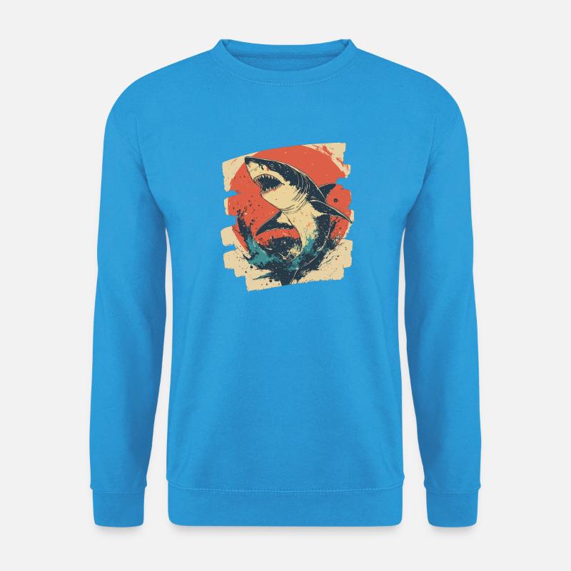 Haifisch Retro - Unisex Pullover - Meeresblau