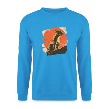 Lion de montagne Rétro - Sweat-shirt Unisexe - bleu mer - Devant - Alina (178cm) & Michal (187cm)