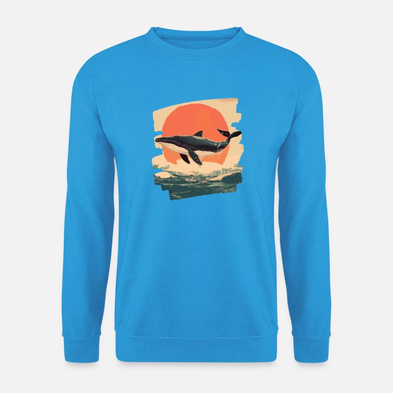 Wal Retro - Unisex Pullover - Meeresblau