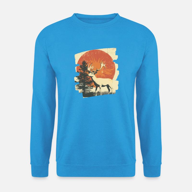 Hirsch mit Geweih - Unisex Pullover - Meeresblau