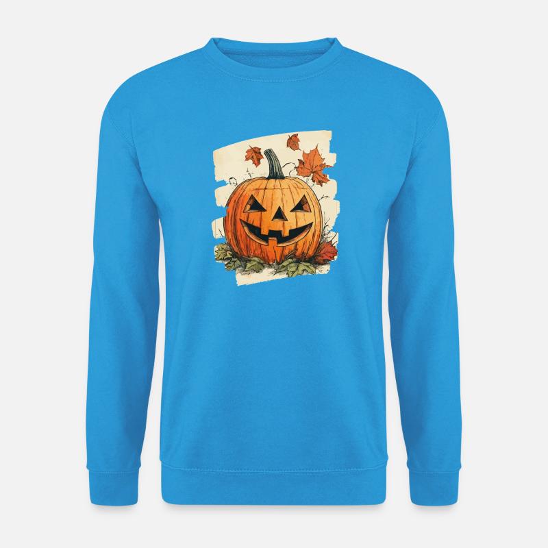 Halloween Kürbis - Unisex Pullover - Meeresblau