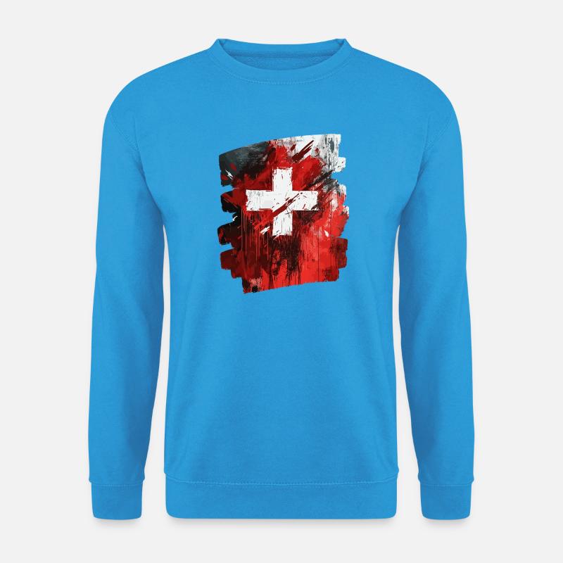 Schweizer Flagge Schweiz - Unisex Pullover - Meeresblau