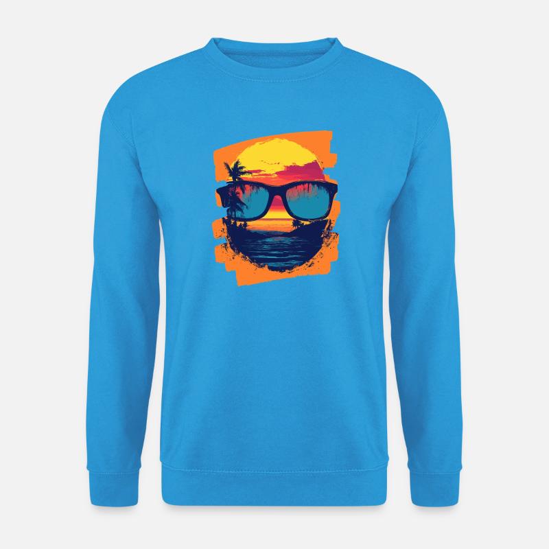 Sonnenbrille Sommer Palmen - Unisex Pullover - Meeresblau