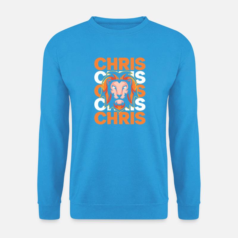 Löwenkopf mit kraftvollem Schriftzug - Unisex Pullover - Meeresblau