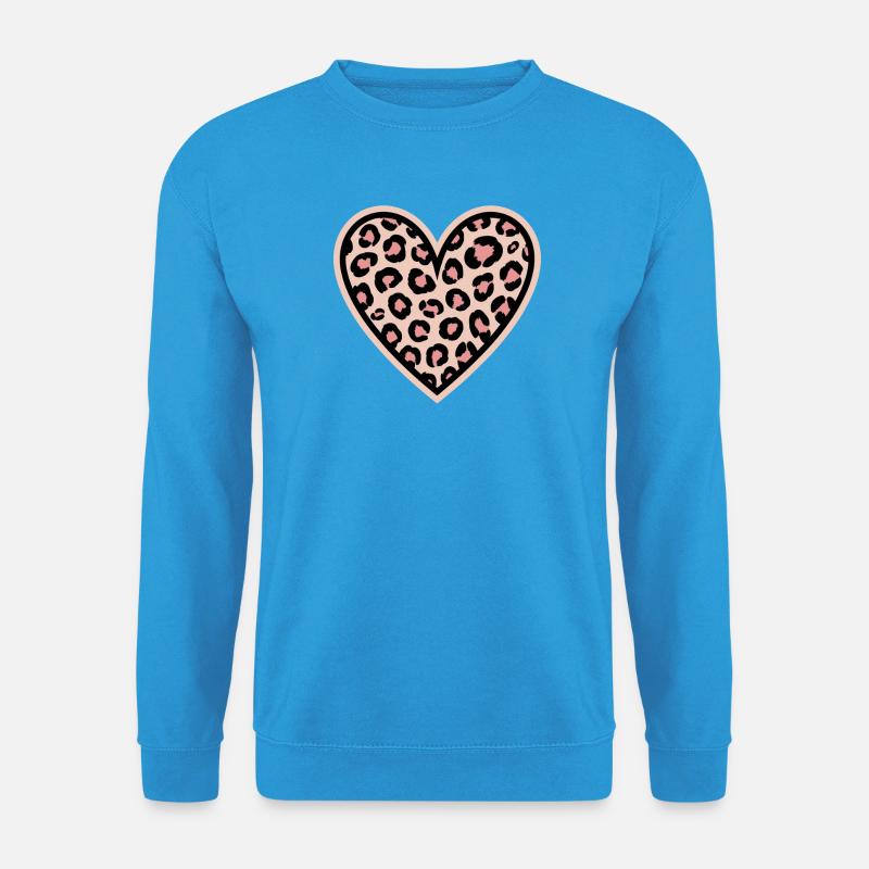 Leopard Herzmuster - Unisex Pullover - Meeresblau