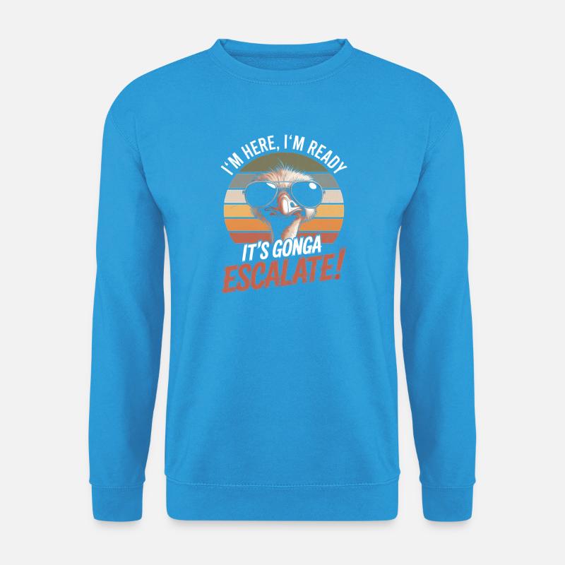 Retro Strauss Bin Da Kann Los Gehen Es Eskaliert - Unisex Pullover - Meeresblau